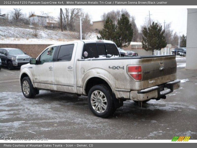 White Platinum Metallic Tri-Coat / Platinum Sienna Brown/Black Leather 2012 Ford F150 Platinum SuperCrew 4x4