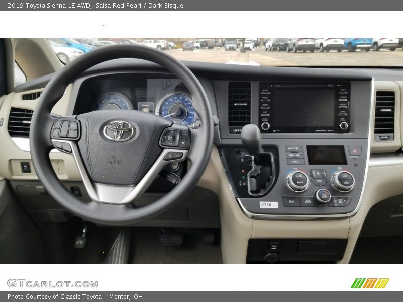 Salsa Red Pearl / Dark Bisque 2019 Toyota Sienna LE AWD