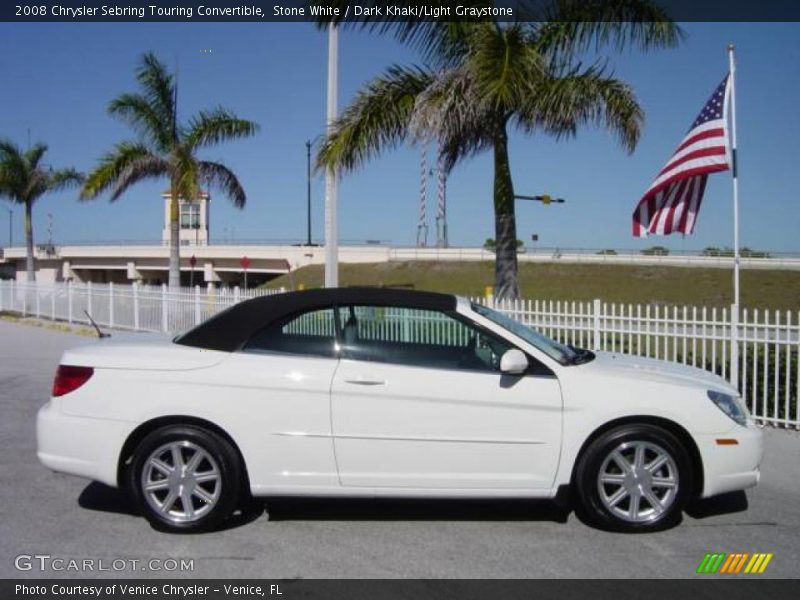 Stone White / Dark Khaki/Light Graystone 2008 Chrysler Sebring Touring Convertible
