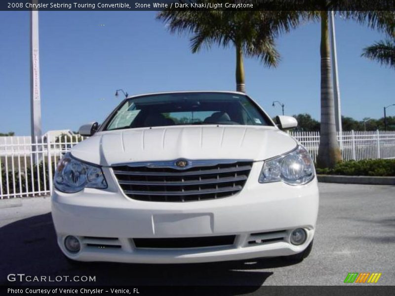 Stone White / Dark Khaki/Light Graystone 2008 Chrysler Sebring Touring Convertible