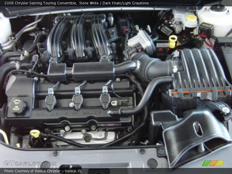 Stone White / Dark Khaki/Light Graystone 2008 Chrysler Sebring Touring Convertible