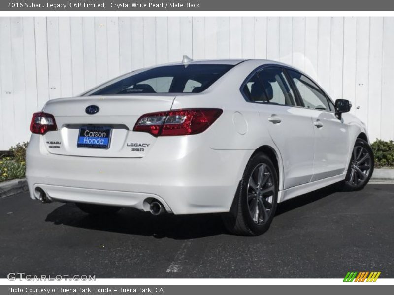Crystal White Pearl / Slate Black 2016 Subaru Legacy 3.6R Limited