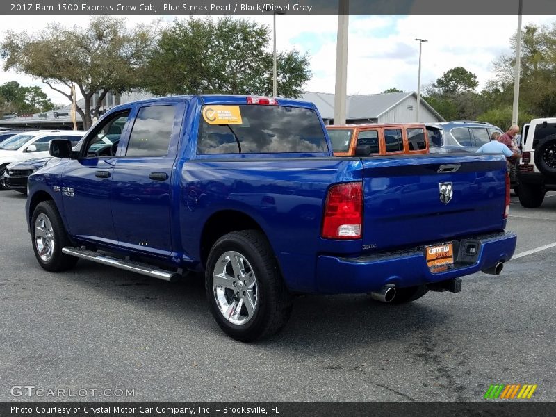 Blue Streak Pearl / Black/Diesel Gray 2017 Ram 1500 Express Crew Cab