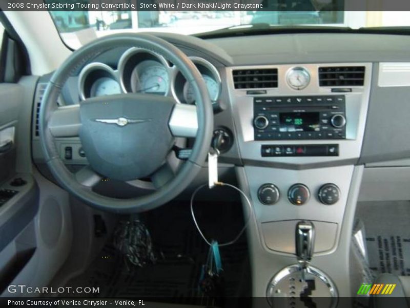 Stone White / Dark Khaki/Light Graystone 2008 Chrysler Sebring Touring Convertible