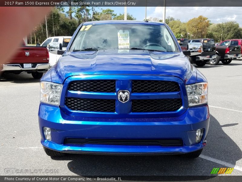 Blue Streak Pearl / Black/Diesel Gray 2017 Ram 1500 Express Crew Cab