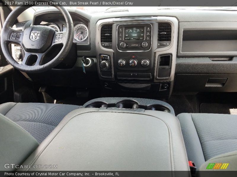 Blue Streak Pearl / Black/Diesel Gray 2017 Ram 1500 Express Crew Cab