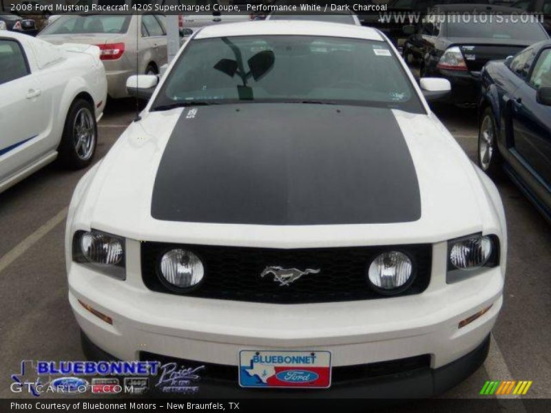 Performance White / Dark Charcoal 2008 Ford Mustang Racecraft 420S Supercharged Coupe