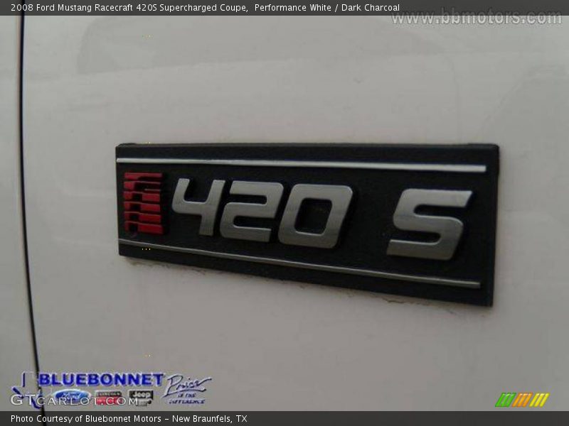 Performance White / Dark Charcoal 2008 Ford Mustang Racecraft 420S Supercharged Coupe