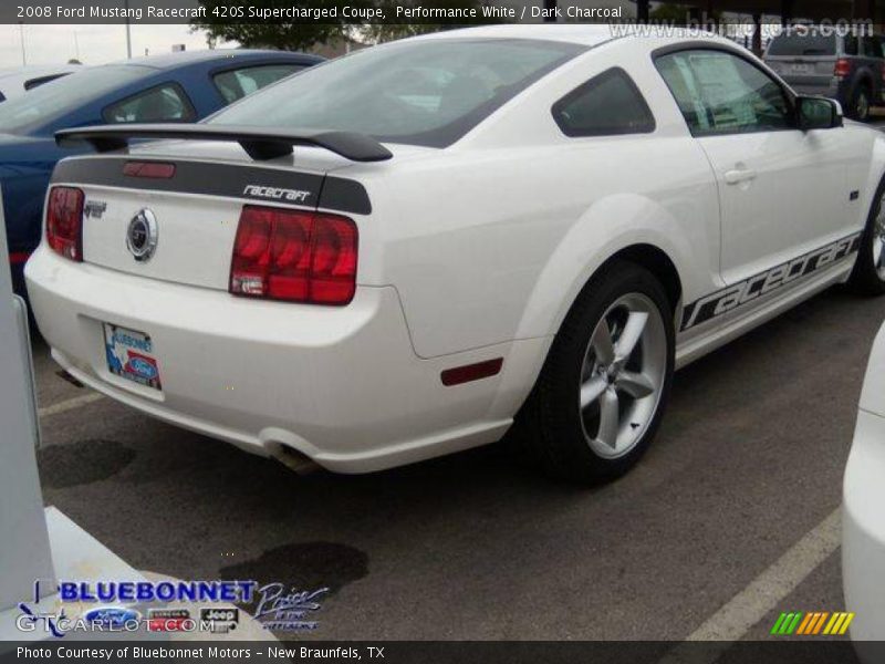 Performance White / Dark Charcoal 2008 Ford Mustang Racecraft 420S Supercharged Coupe