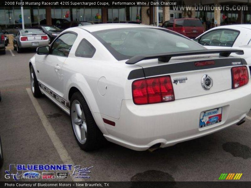 Performance White / Dark Charcoal 2008 Ford Mustang Racecraft 420S Supercharged Coupe