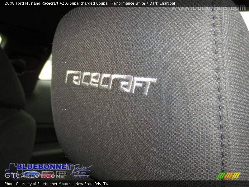 Performance White / Dark Charcoal 2008 Ford Mustang Racecraft 420S Supercharged Coupe