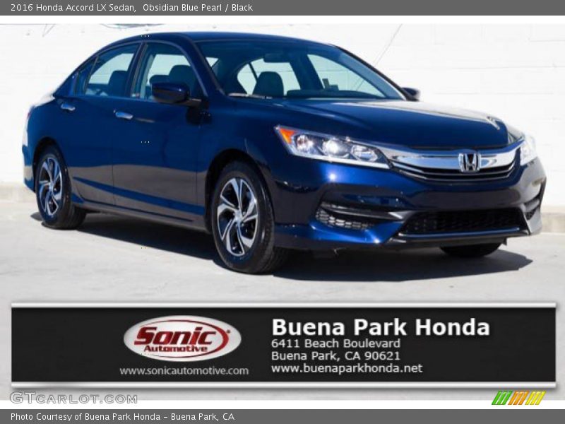 Obsidian Blue Pearl / Black 2016 Honda Accord LX Sedan