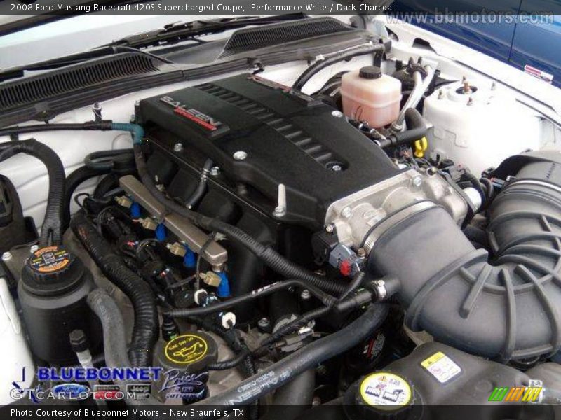 Performance White / Dark Charcoal 2008 Ford Mustang Racecraft 420S Supercharged Coupe