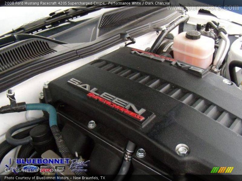 Performance White / Dark Charcoal 2008 Ford Mustang Racecraft 420S Supercharged Coupe