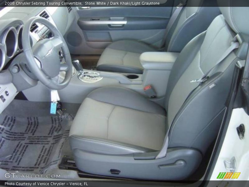 Stone White / Dark Khaki/Light Graystone 2008 Chrysler Sebring Touring Convertible