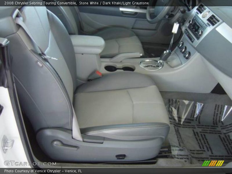 Stone White / Dark Khaki/Light Graystone 2008 Chrysler Sebring Touring Convertible