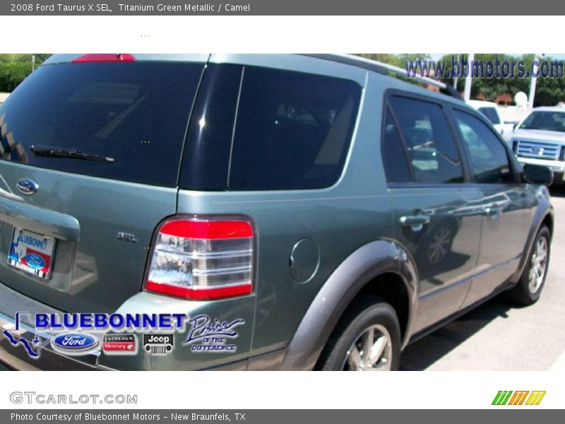 Titanium Green Metallic / Camel 2008 Ford Taurus X SEL