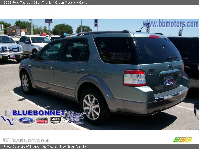 Titanium Green Metallic / Camel 2008 Ford Taurus X SEL