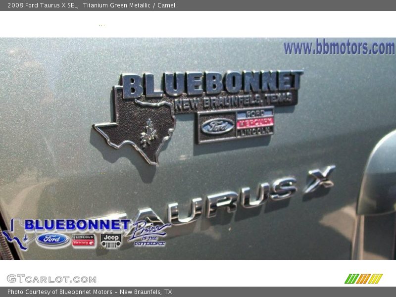 Titanium Green Metallic / Camel 2008 Ford Taurus X SEL