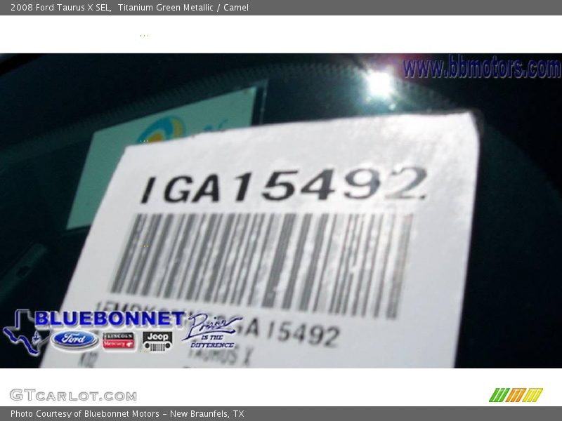 Titanium Green Metallic / Camel 2008 Ford Taurus X SEL