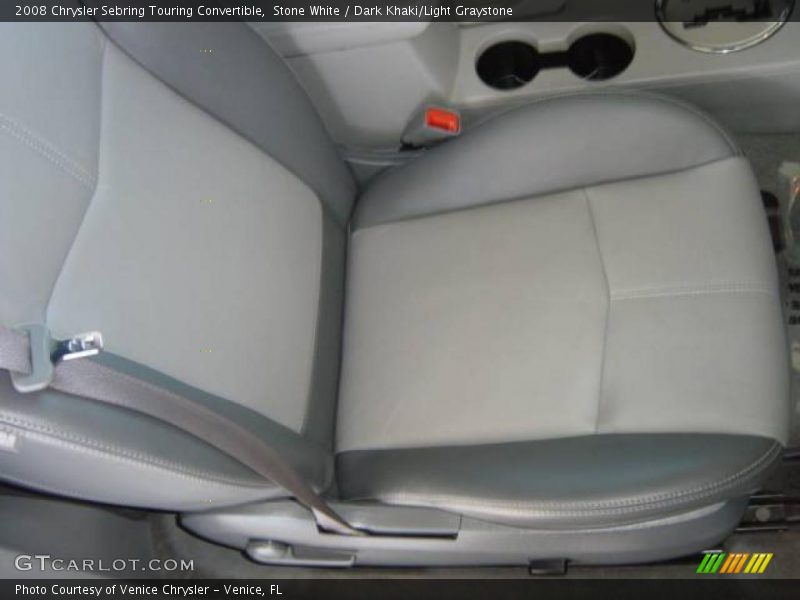 Stone White / Dark Khaki/Light Graystone 2008 Chrysler Sebring Touring Convertible