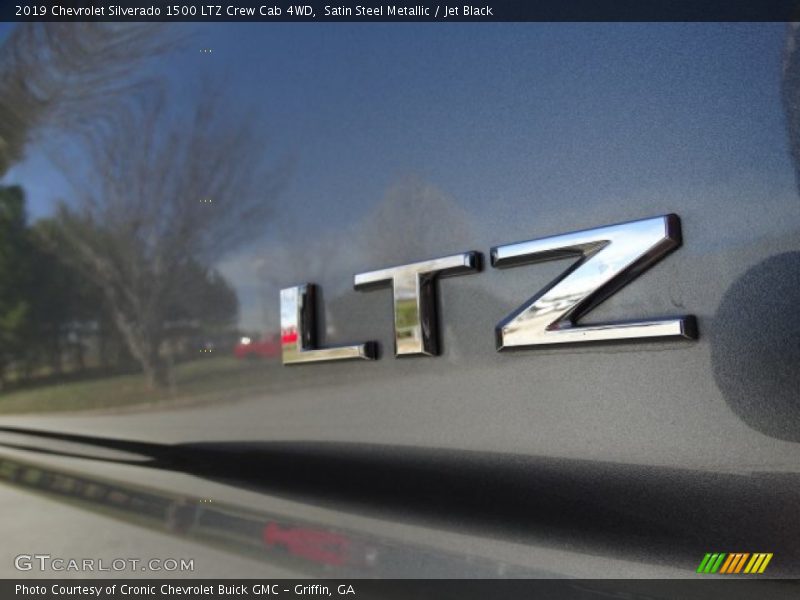 Satin Steel Metallic / Jet Black 2019 Chevrolet Silverado 1500 LTZ Crew Cab 4WD