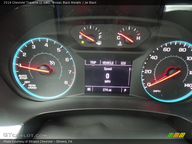 Mosaic Black Metallic / Jet Black 2019 Chevrolet Traverse LS AWD