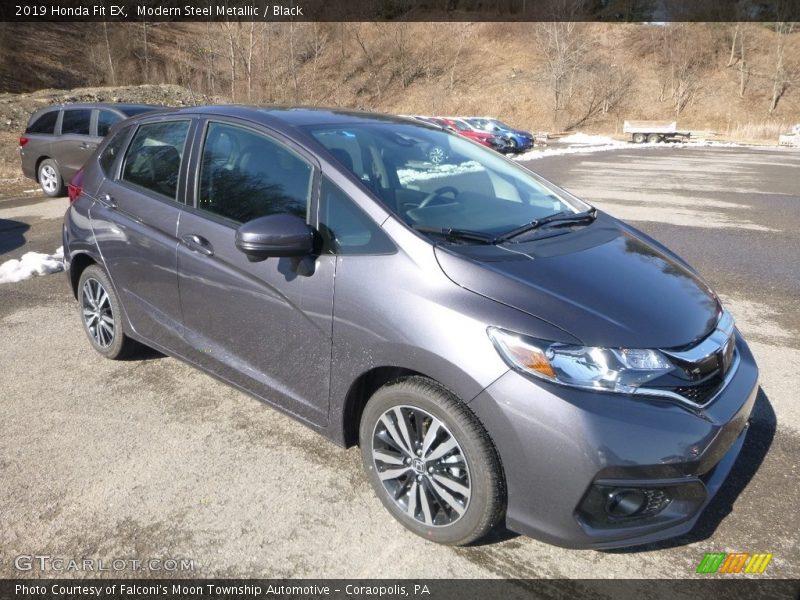 Modern Steel Metallic / Black 2019 Honda Fit EX
