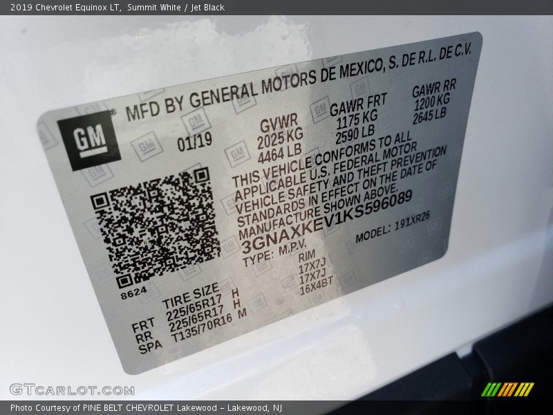 Summit White / Jet Black 2019 Chevrolet Equinox LT