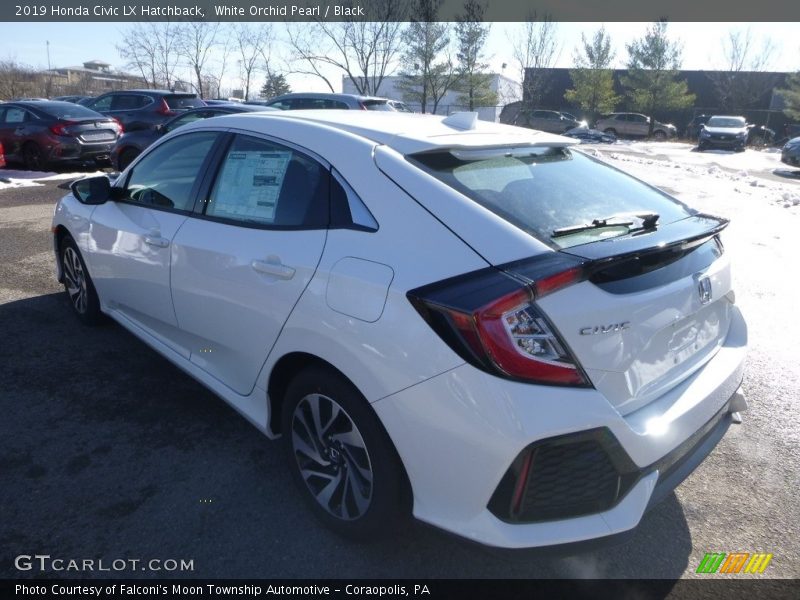 White Orchid Pearl / Black 2019 Honda Civic LX Hatchback