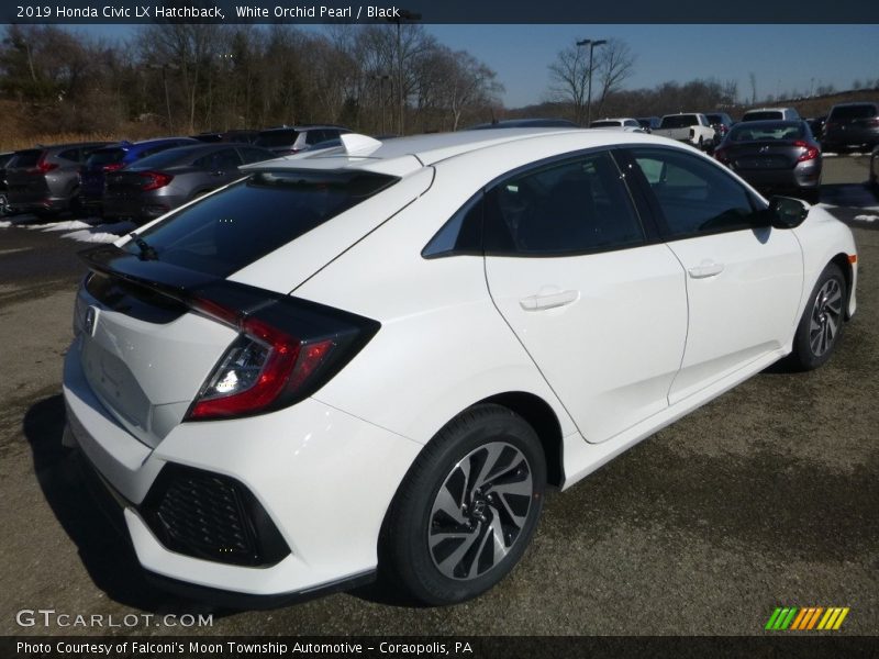 White Orchid Pearl / Black 2019 Honda Civic LX Hatchback
