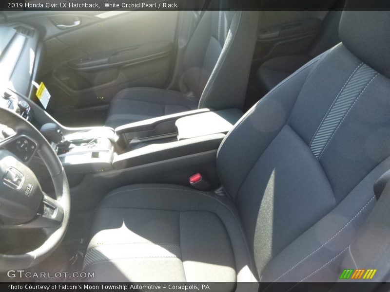 White Orchid Pearl / Black 2019 Honda Civic LX Hatchback