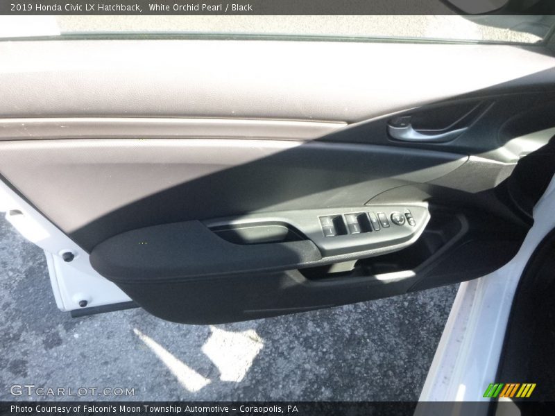 White Orchid Pearl / Black 2019 Honda Civic LX Hatchback