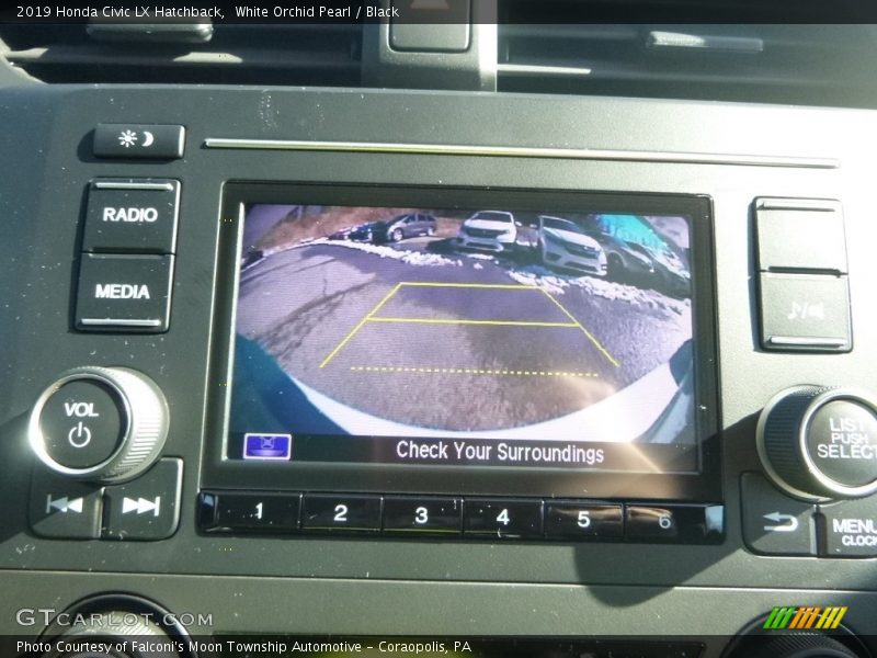 White Orchid Pearl / Black 2019 Honda Civic LX Hatchback