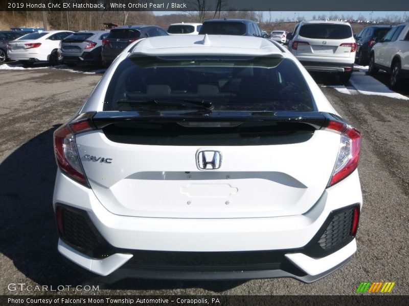 White Orchid Pearl / Black 2019 Honda Civic EX Hatchback