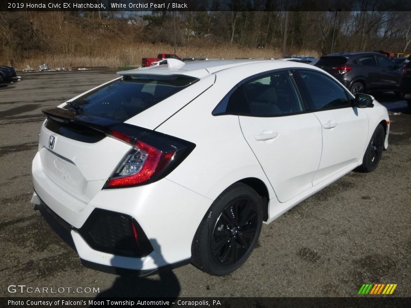 White Orchid Pearl / Black 2019 Honda Civic EX Hatchback