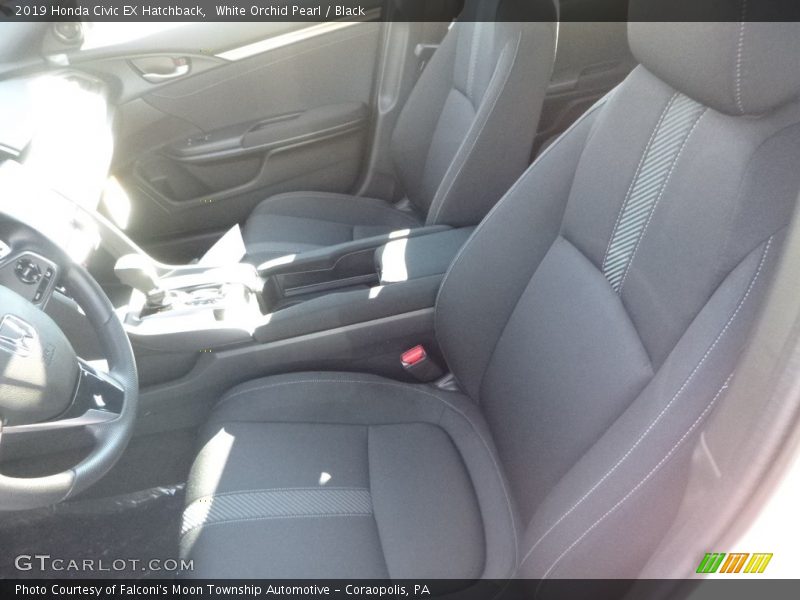 White Orchid Pearl / Black 2019 Honda Civic EX Hatchback