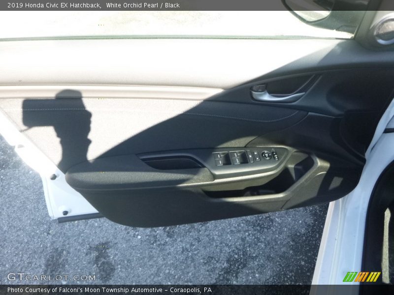 White Orchid Pearl / Black 2019 Honda Civic EX Hatchback