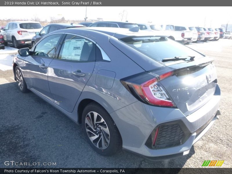 Sonic Gray Pearl / Black 2019 Honda Civic LX Hatchback