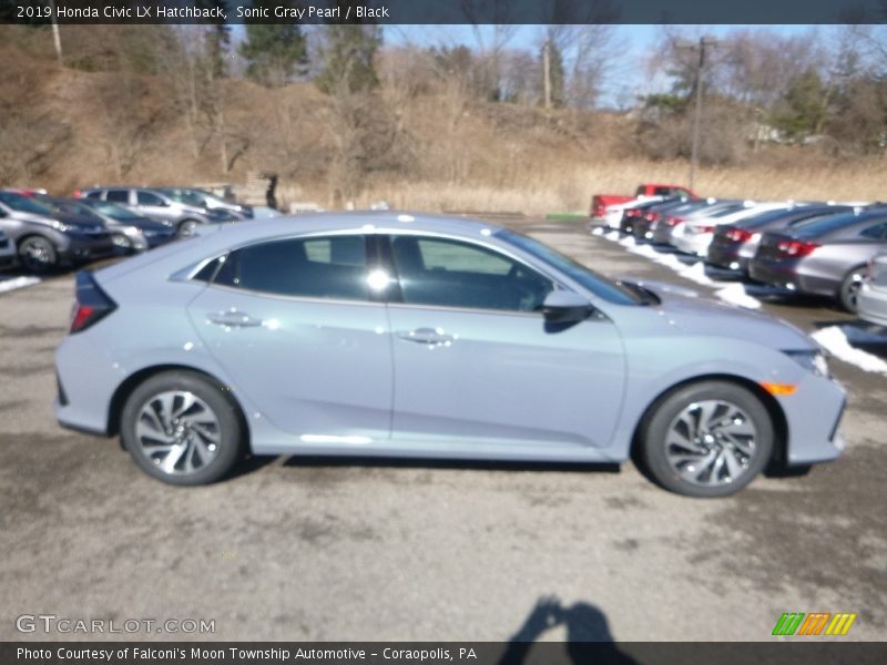 Sonic Gray Pearl / Black 2019 Honda Civic LX Hatchback