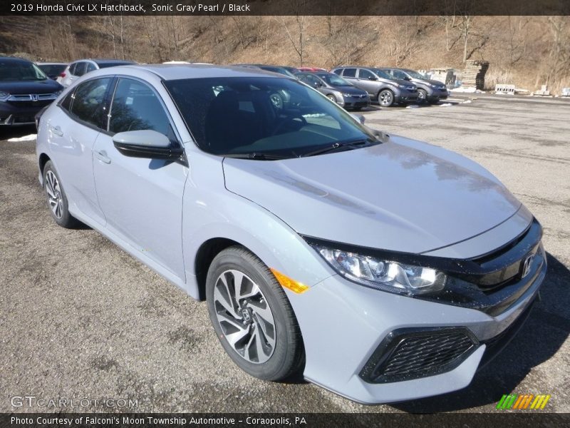 Sonic Gray Pearl / Black 2019 Honda Civic LX Hatchback