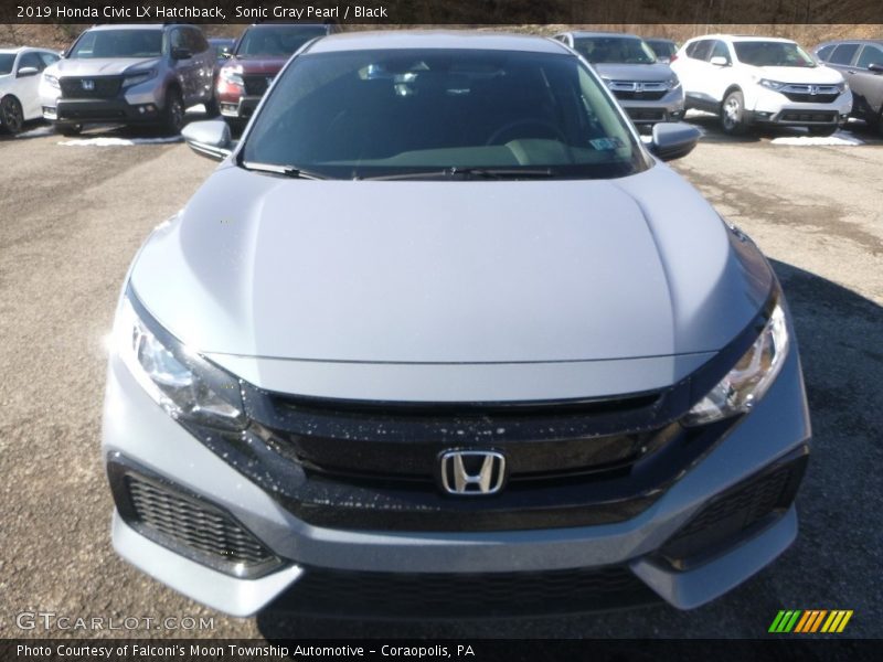 Sonic Gray Pearl / Black 2019 Honda Civic LX Hatchback