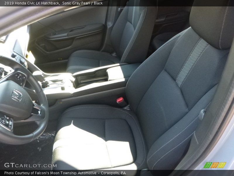 Sonic Gray Pearl / Black 2019 Honda Civic LX Hatchback