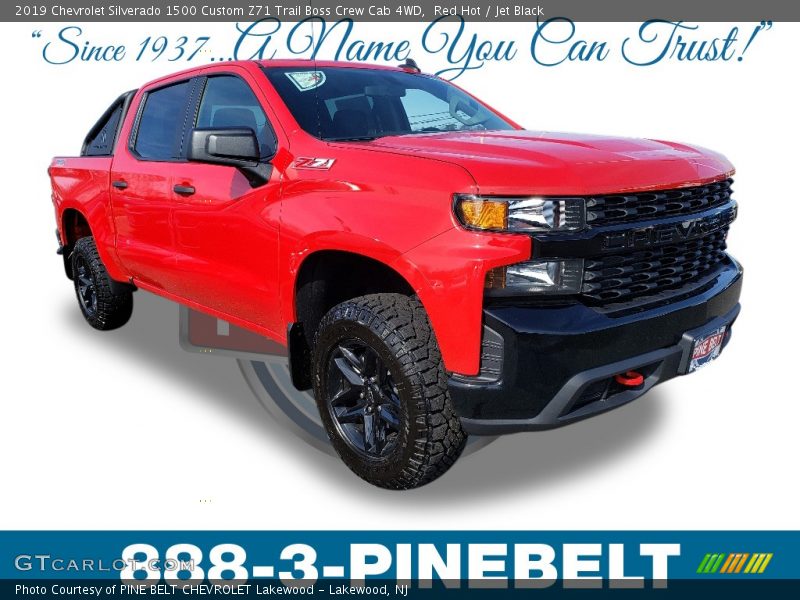 Red Hot / Jet Black 2019 Chevrolet Silverado 1500 Custom Z71 Trail Boss Crew Cab 4WD