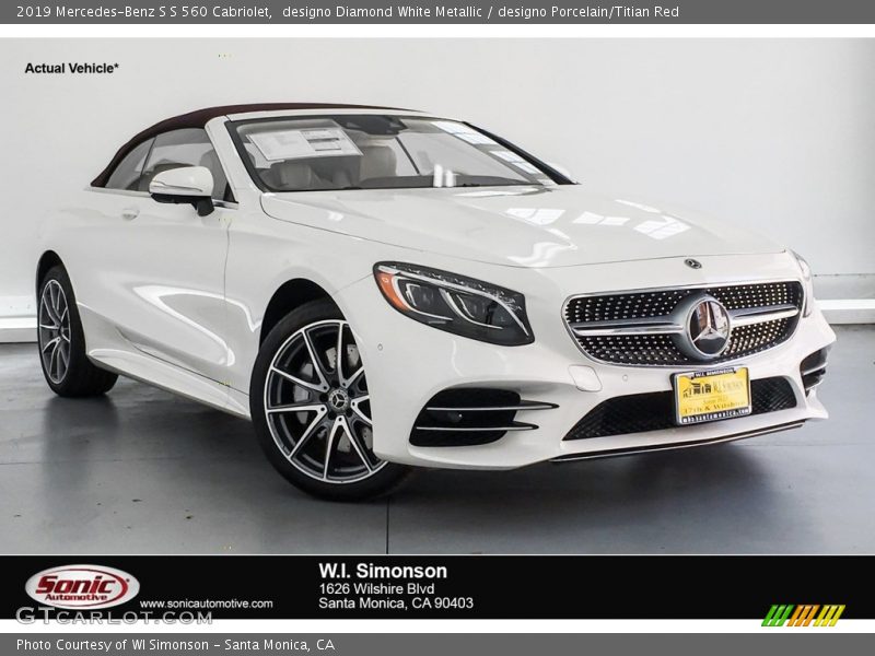 designo Diamond White Metallic / designo Porcelain/Titian Red 2019 Mercedes-Benz S S 560 Cabriolet