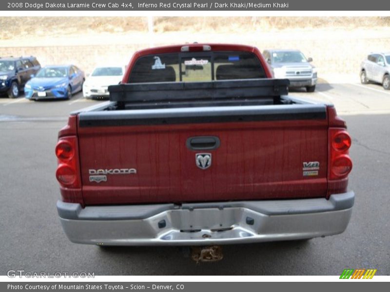 Inferno Red Crystal Pearl / Dark Khaki/Medium Khaki 2008 Dodge Dakota Laramie Crew Cab 4x4