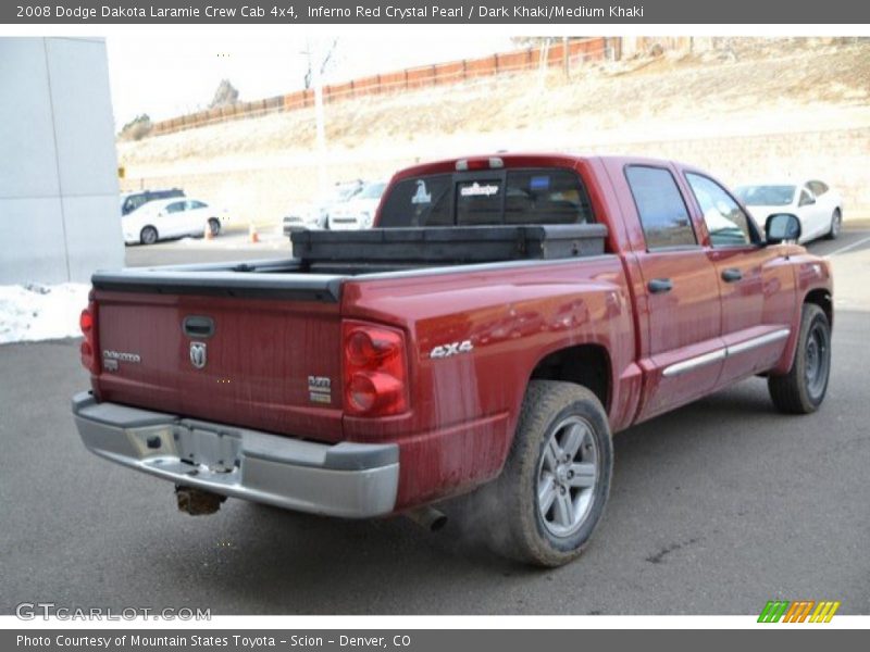 Inferno Red Crystal Pearl / Dark Khaki/Medium Khaki 2008 Dodge Dakota Laramie Crew Cab 4x4