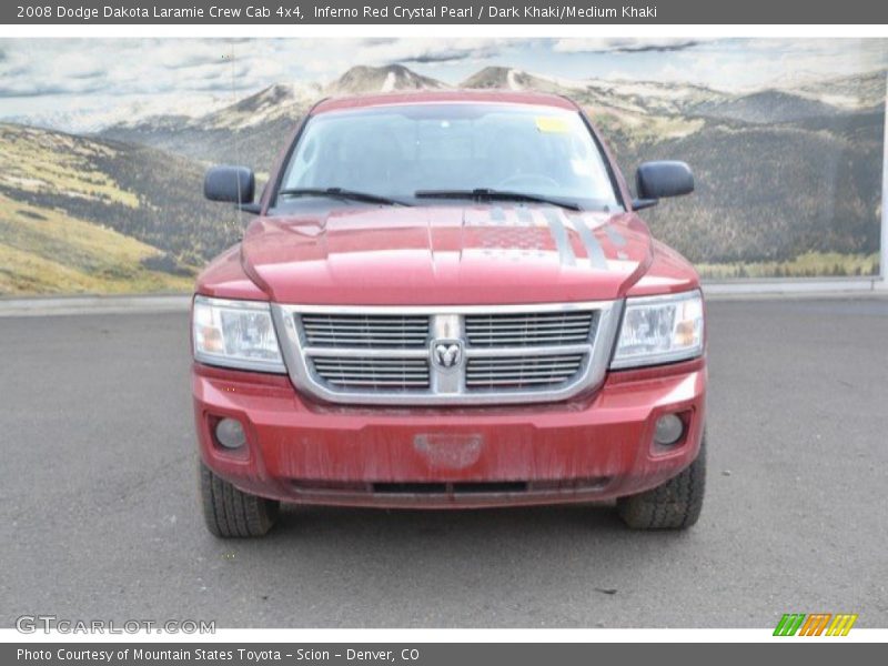 Inferno Red Crystal Pearl / Dark Khaki/Medium Khaki 2008 Dodge Dakota Laramie Crew Cab 4x4