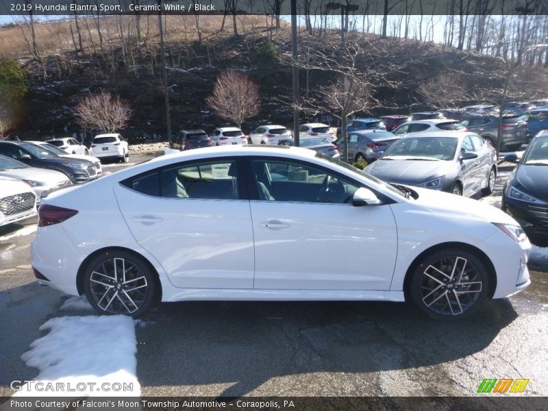 Ceramic White / Black 2019 Hyundai Elantra Sport
