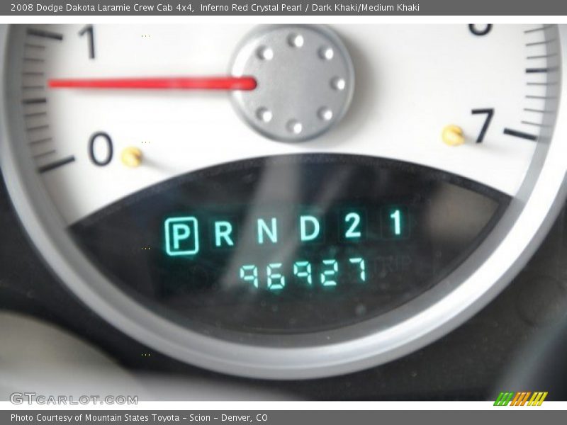 Inferno Red Crystal Pearl / Dark Khaki/Medium Khaki 2008 Dodge Dakota Laramie Crew Cab 4x4